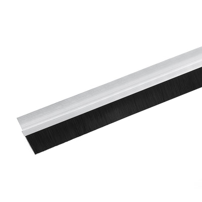 Harfington Door Bottom Sweep H-Shape Aluminum Alloy Base with 3.6-inch Black Nylon Brush
