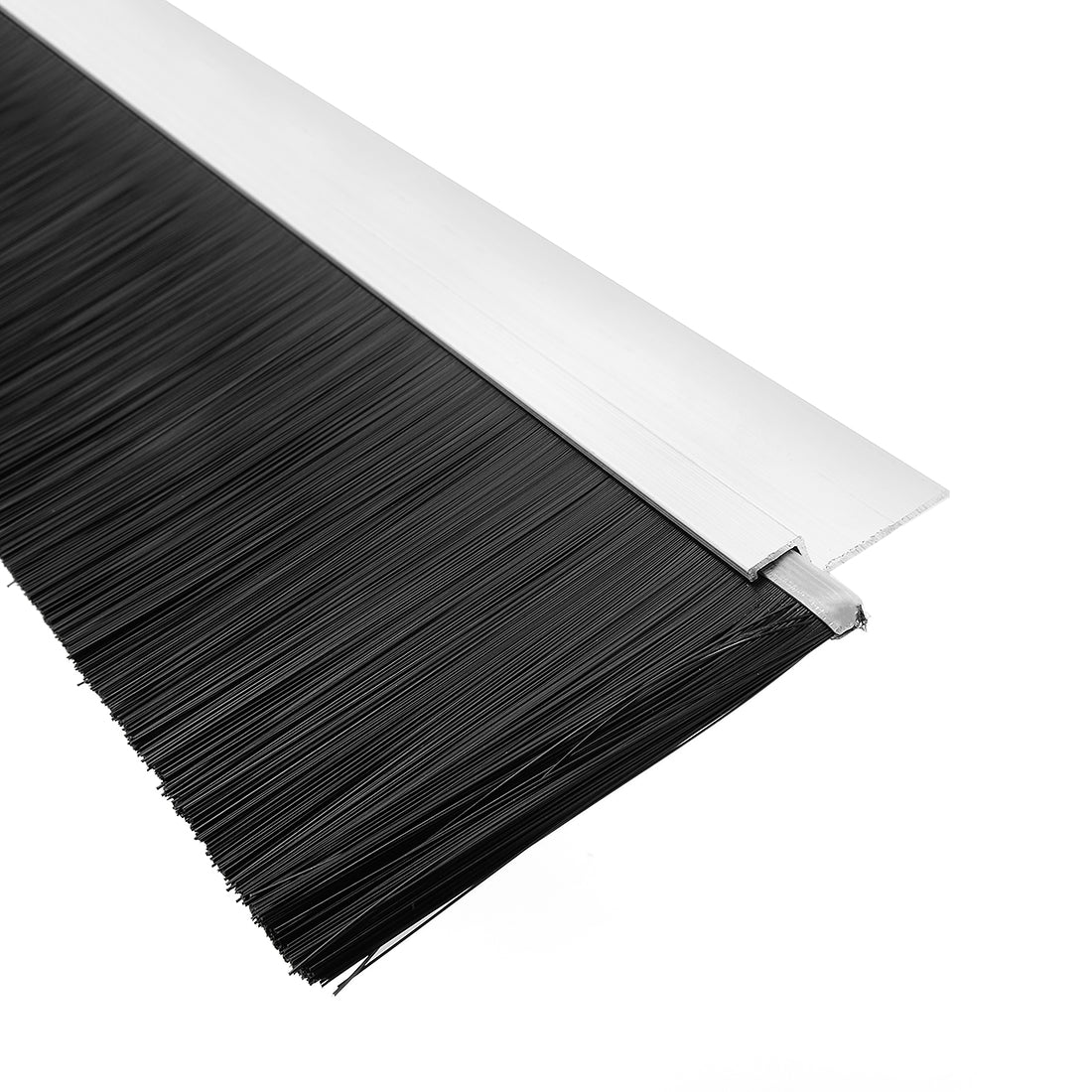 Harfington Door Bottom Sweep H-Shape Aluminum Alloy Base with 3.6-inch Black Nylon Brush