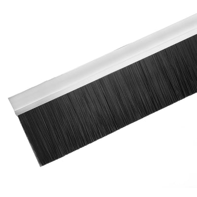 Harfington Door Bottom Sweep H-Shape Aluminum Alloy Base with 3.6-inch Black Nylon Brush