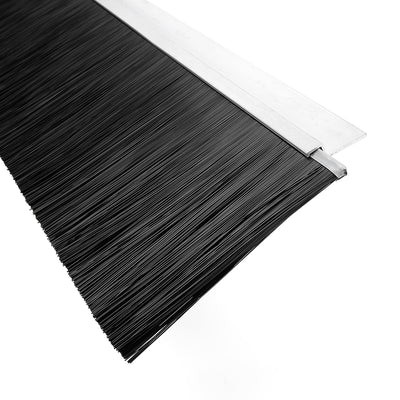 Harfington Door Bottom Sweep H-Shape Aluminum Alloy Base with 3.6-inch Black Nylon Brush