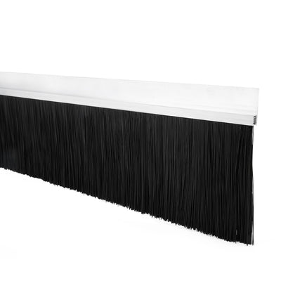 Harfington Door Bottom Sweep H-Shape Aluminum Alloy Base with 3.6-inch Black Nylon Brush