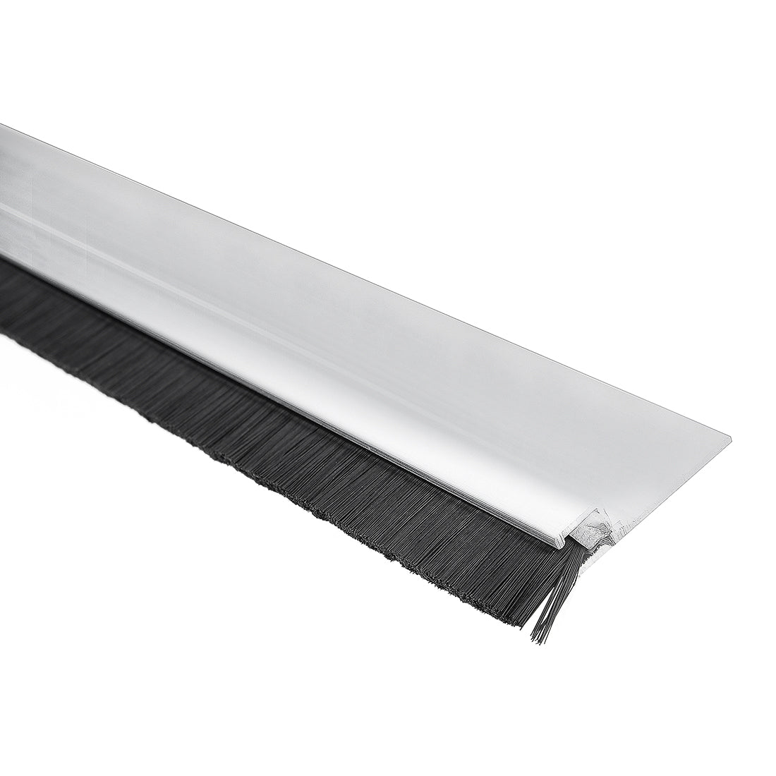 Harfington Door Bottom Sweep H-Shape Aluminum Alloy Base with 3.6-inch Black Nylon Brush
