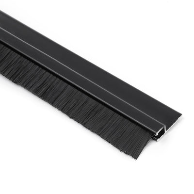 Harfington Door Bottom Sweep H-Shape Aluminum Alloy Base with 3.6-inch Black Nylon Brush
