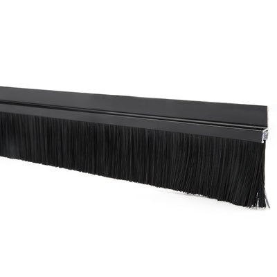 Harfington Door Bottom Sweep H-Shape Aluminum Alloy Base with 3.6-inch Black Nylon Brush