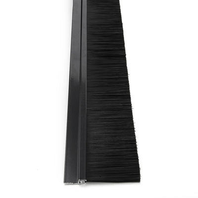 Harfington Door Bottom Sweep H-Shape Aluminum Alloy Base with 3.6-inch Black Nylon Brush