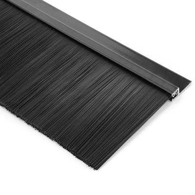 Harfington Door Bottom Sweep H-Shape Aluminum Alloy Base with 3.6-inch Black Nylon Brush