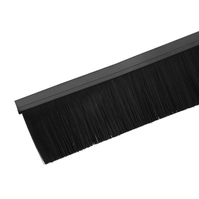 Harfington Door Bottom Sweep H-Shape Aluminum Alloy Base with 3.6-inch Black Nylon Brush