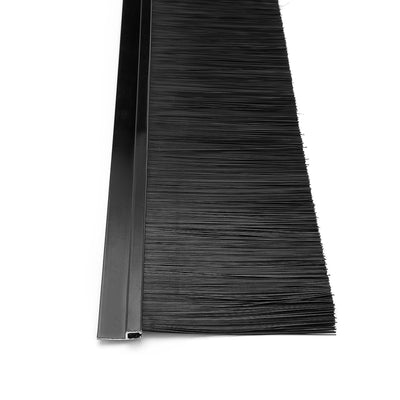 Harfington Door Bottom Sweep H-Shape Aluminum Alloy Base with 3.6-inch Black Nylon Brush