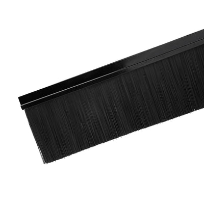 Harfington Door Bottom Sweep H-Shape Aluminum Alloy Base with 3.6-inch Black Nylon Brush