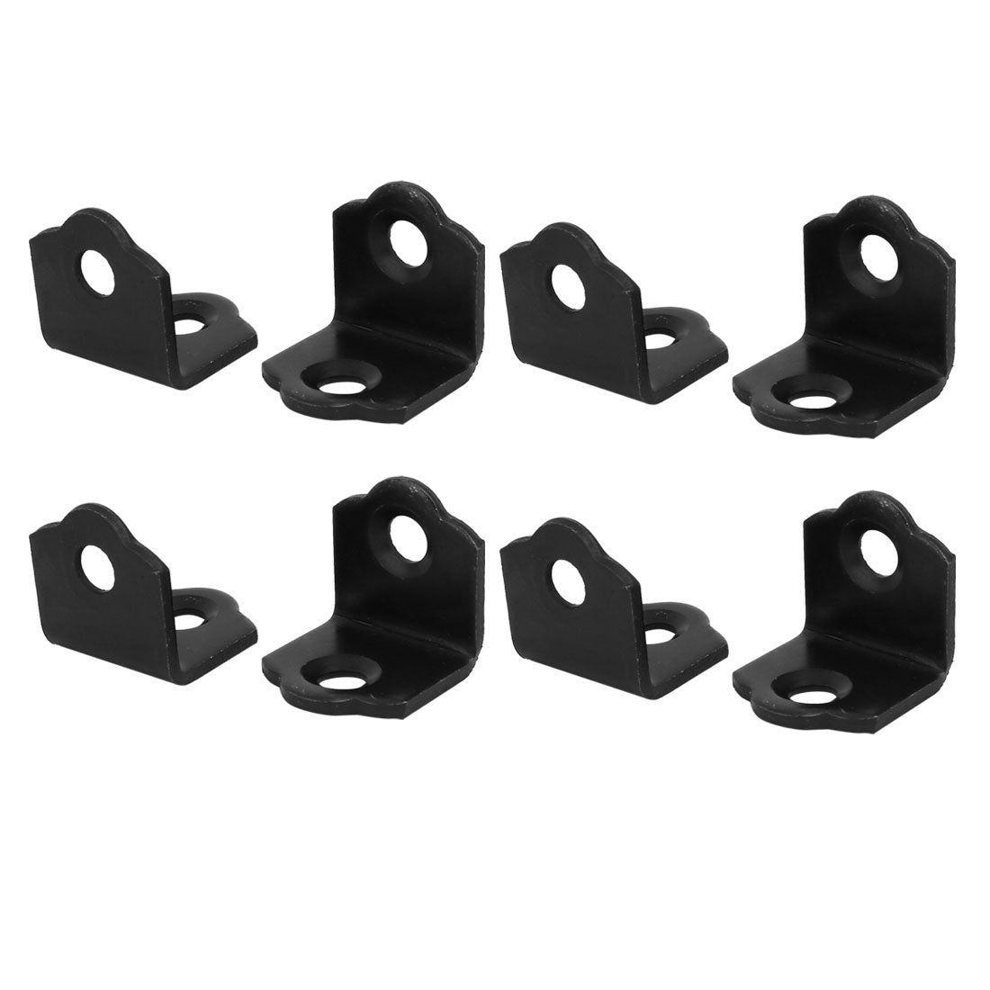 Harfington 18mmx18mmx18mm 90 Degree Angle Bracket Corner Brace Joint Fastener Black 8pcs