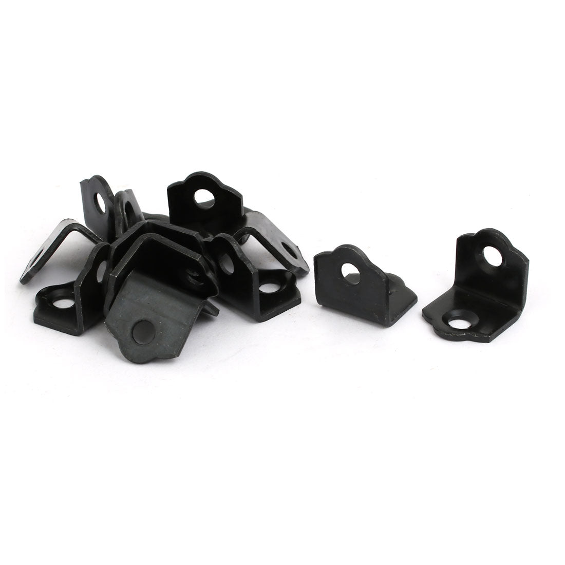 Harfington 18mmx18mmx18mm 90 Degree Angle Bracket Corner Brace Joint Fastener Black 12pcs