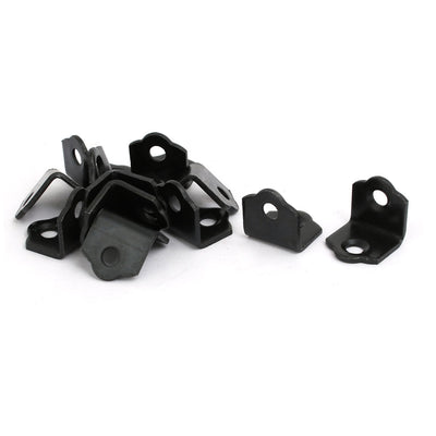 Harfington 18mmx18mmx18mm 90 Degree Angle Bracket Corner Brace Joint Fastener Black 12pcs