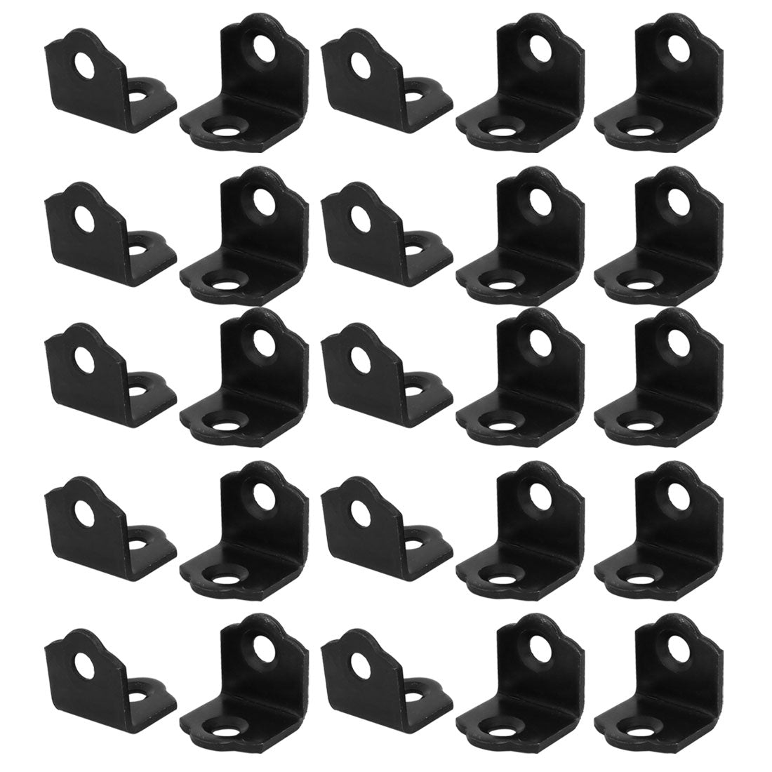 Harfington 18mmx18mmx18mm 90 Degree Angle Bracket Corner Brace Joint Fastener Black 25pcs