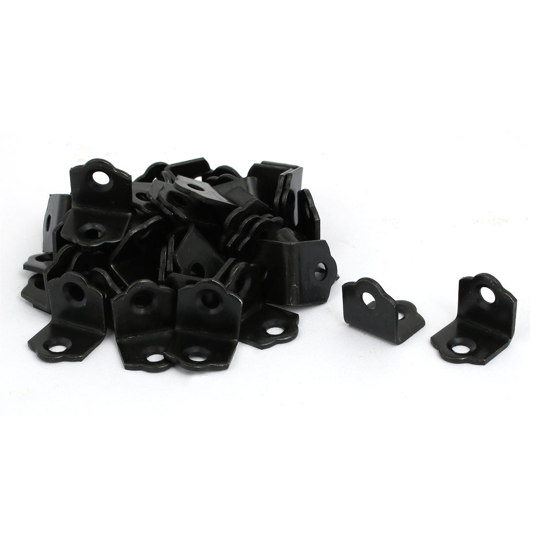Harfington 18mmx18mmx18mm 90 Degree Angle Bracket Corner Brace Joint Fastener Black 40pcs