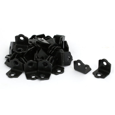 Harfington 18mmx18mmx18mm 90 Degree Angle Bracket Corner Brace Joint Fastener Black 40pcs