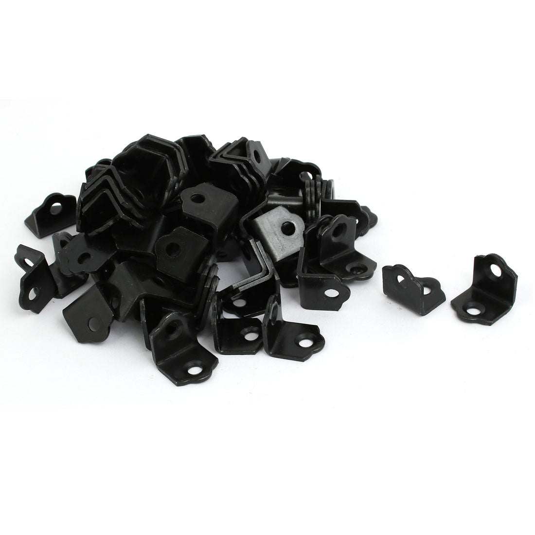 Harfington 18mmx18mmx18mm 90 Degree Angle Bracket Corner Brace Joint Fastener Black 100pcs