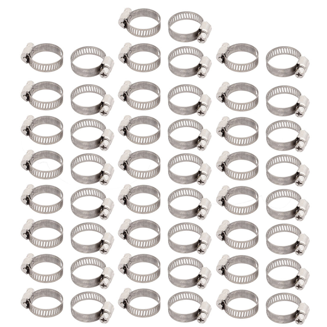 Harfington 16mm-25mm Adjustable Range 8mm Width Stainless Steel  Gear Hose Clamp 50pcs