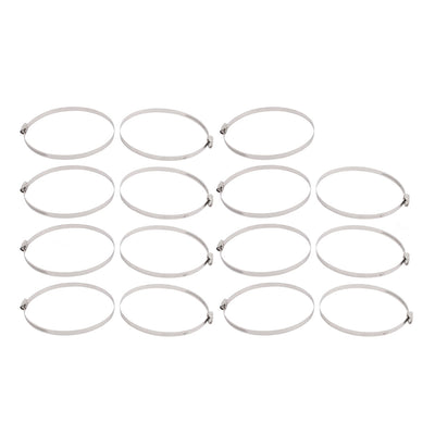 Harfington 130mm-150mm Adjustable Range 9mm Width Stainless Steel  Gear Hose Clamp 15pcs