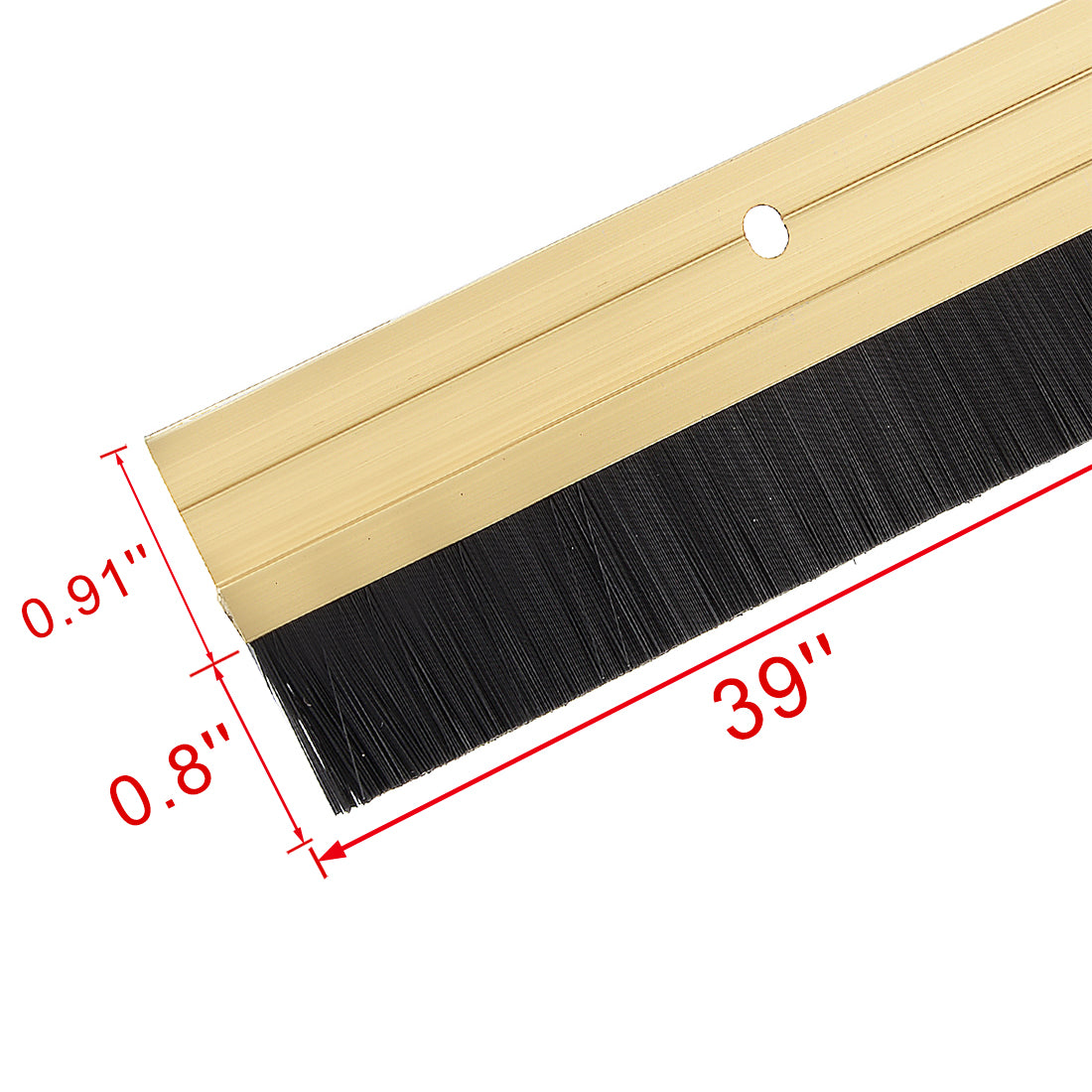 Harfington Door Brush Bottom Sweep H-Shape Aluminum Alloy Holder Black PP Silicone Soft Brush