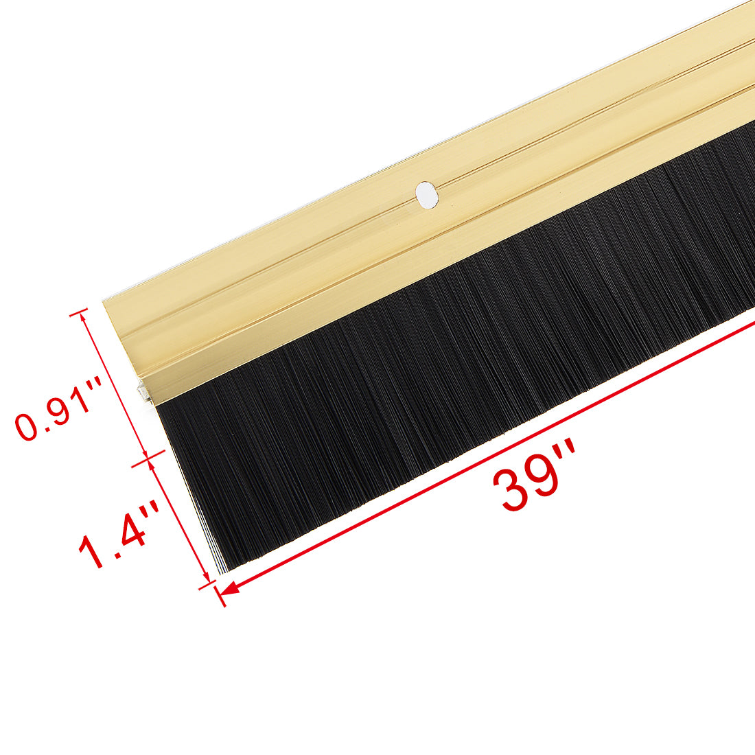 Harfington Door Brush Bottom Sweep H-Shape Aluminum Alloy Holder Black PP Silicone Soft Brush
