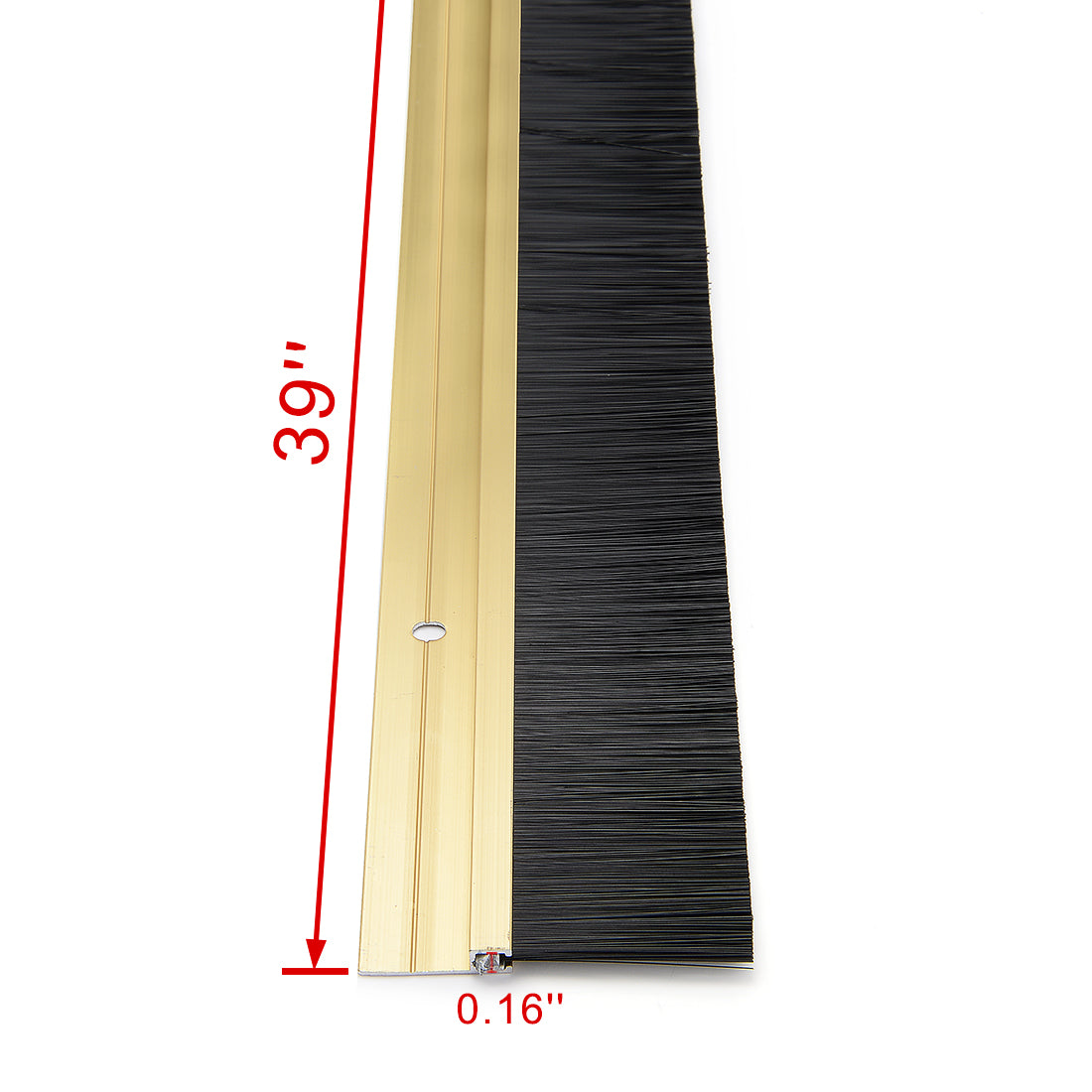 Harfington Door Brush Bottom Sweep H-Shape Aluminum Alloy Holder Black PP Silicone Soft Brush