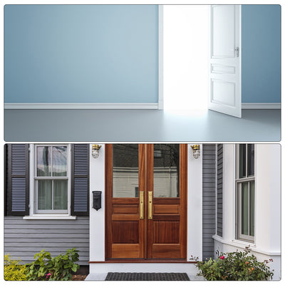 Harfington Door Brush Bottom Sweep H-Shape Aluminum Alloy Holder Black PP Silicone Soft Brush