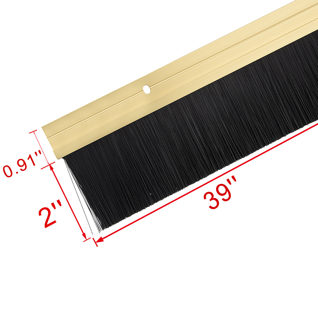 Harfington Door Brush Bottom Sweep H-Shape Aluminum Alloy Holder Black PP Silicone Soft Brush