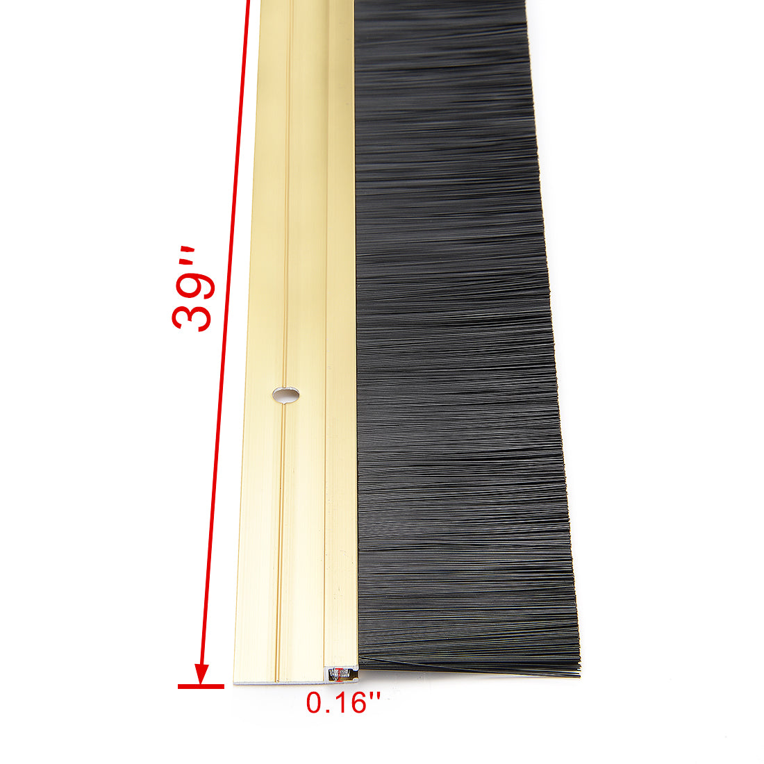 Harfington Door Brush Bottom Sweep H-Shape Aluminum Alloy Holder Black PP Silicone Soft Brush