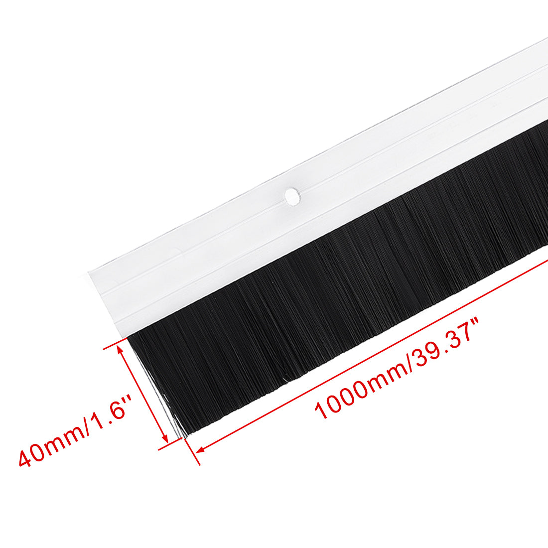 Harfington Door Brush Bottom Sweep H-Shape Aluminum Alloy Holder Black PP Silicone Soft Brush