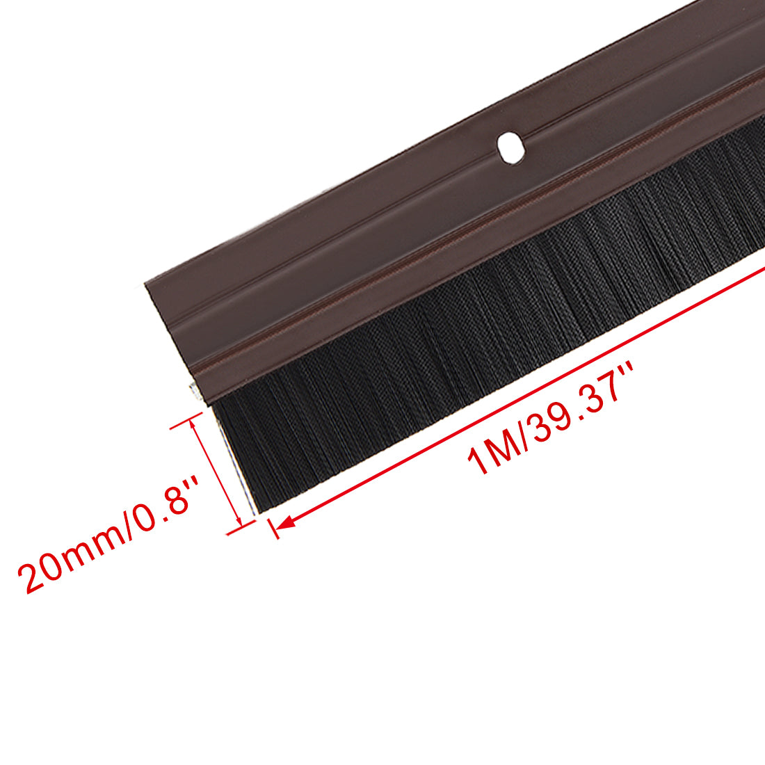 Harfington Door Brush Bottom Sweep H-Shape Aluminum Alloy Holder Black PP Silicone Soft Brush