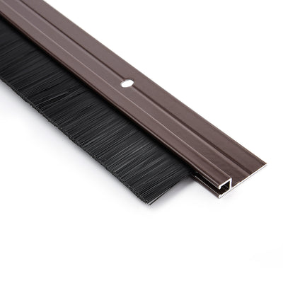 Harfington Door Brush Bottom Sweep H-Shape Aluminum Alloy Holder Black PP Silicone Soft Brush