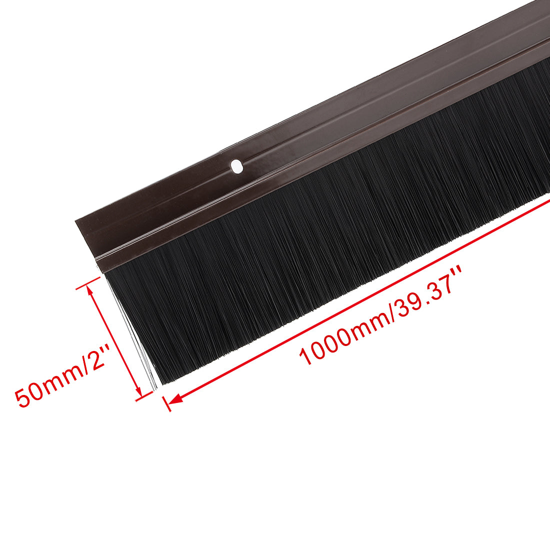 Harfington Door Brush Bottom Sweep H-Shape Aluminum Alloy Holder Black PP Silicone Soft Brush