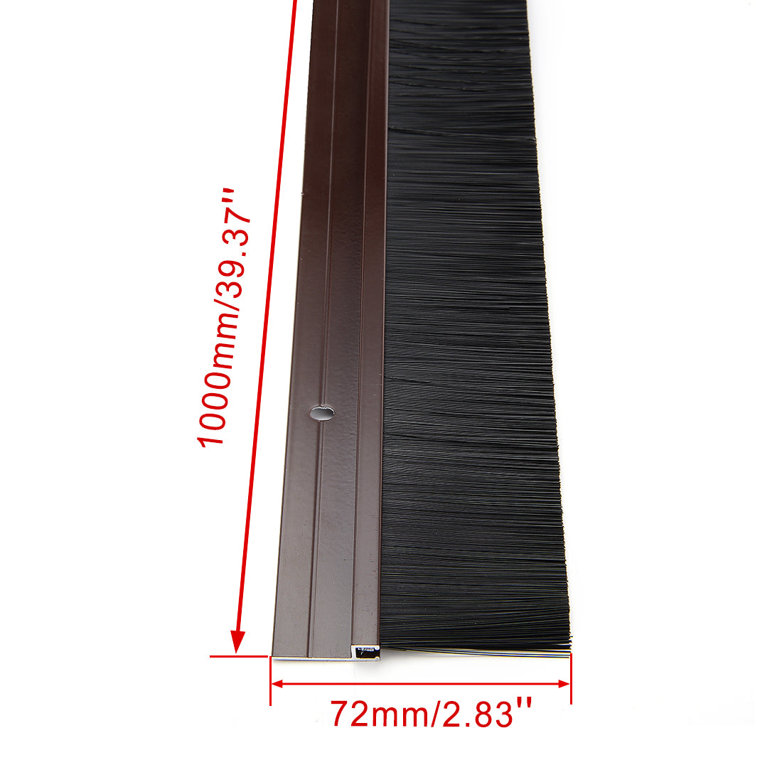 Harfington Door Brush Bottom Sweep H-Shape Aluminum Alloy Holder Black PP Silicone Soft Brush