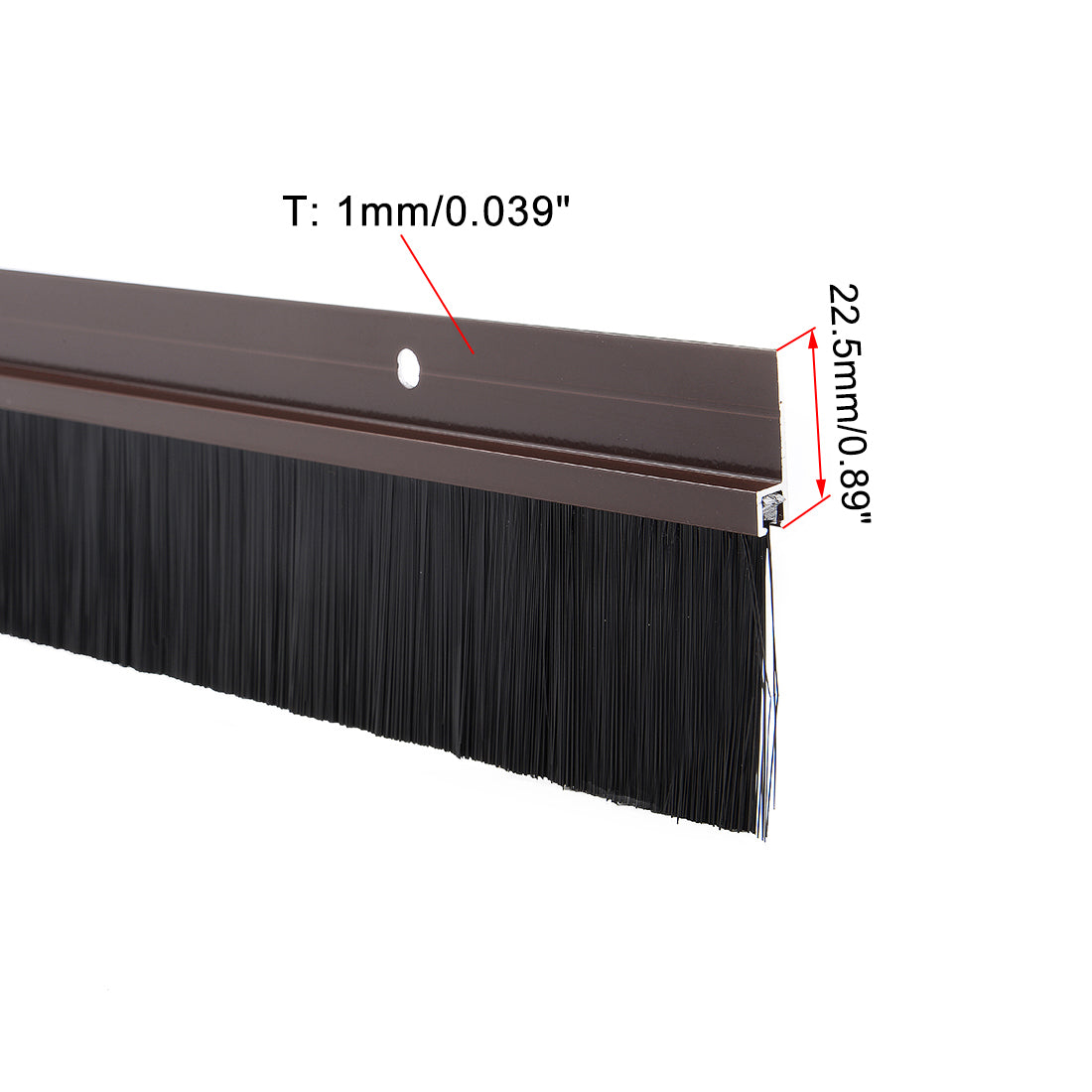 Harfington Door Brush Bottom Sweep H-Shape Aluminum Alloy Holder Black PP Silicone Soft Brush