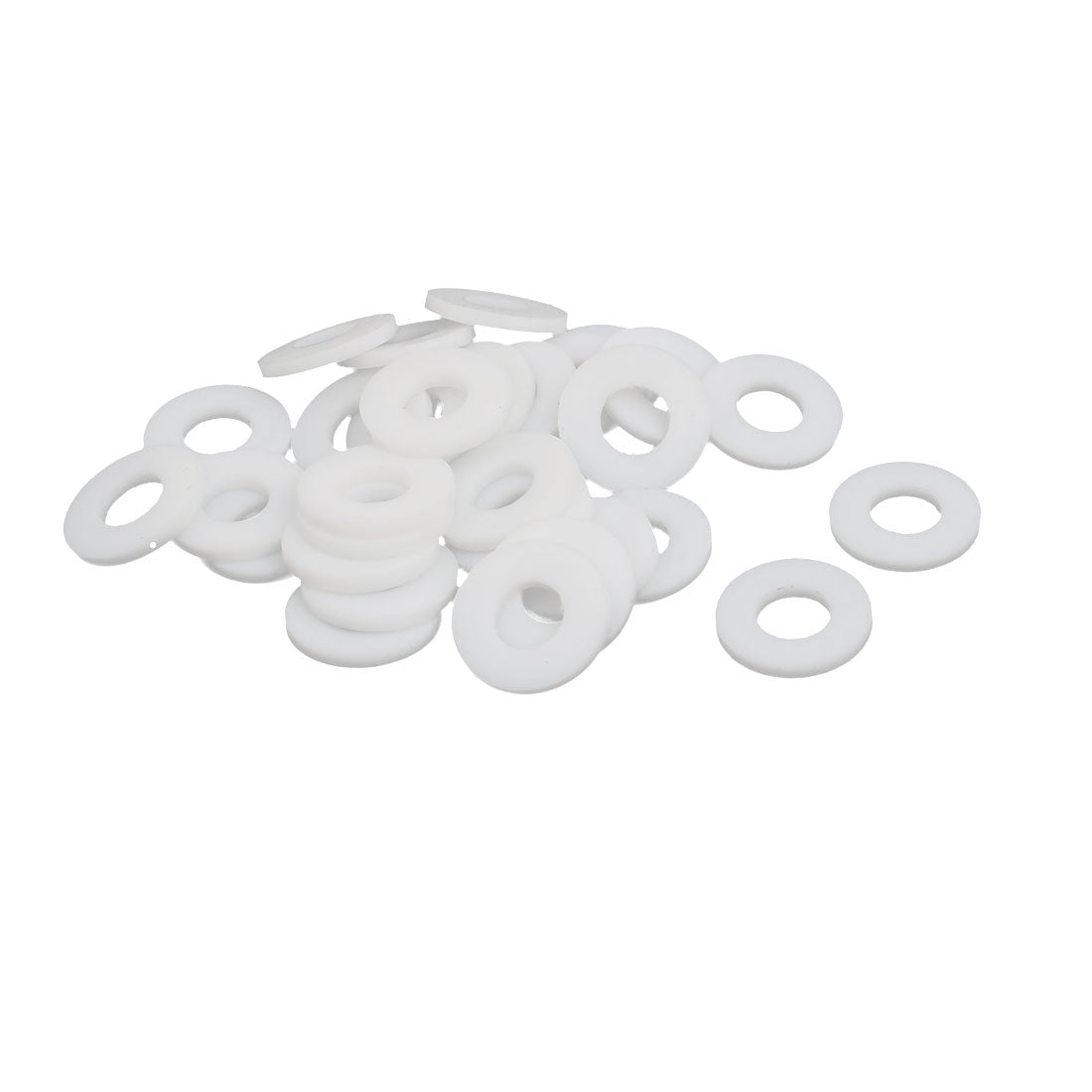 Harfington 18mmx8mmx2mm PTFE Flat Washer Flange Gasket White 30pcs