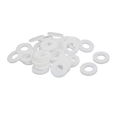 Harfington 18mmx8mmx2mm PTFE Flat Washer Flange Gasket White 30pcs