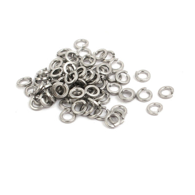 Harfington M1.6 304 Stainless Steel Split Lock Washer Silver Tone 80pcs
