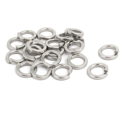 Harfington M8 304 Stainless Steel Split Lock Washer Silver Tone 20pcs