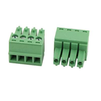 Harfington 15 Pcs LC1 AC300V 8A 3.5mm Pitch 4P PCB Mount Terminal Block Wire Connector