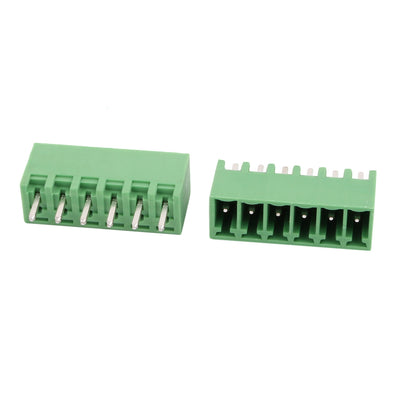 Harfington 15 Pcs LZ1V 3.5mm Pitch 6P PCB Mounting Terminal Block Wire Connector