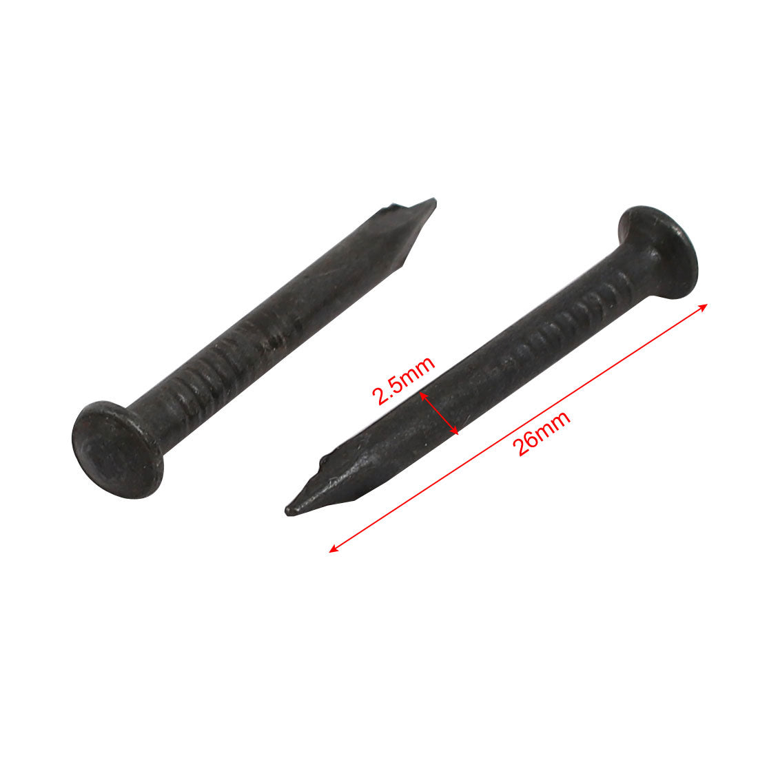 Harfington 1-inch Length Carbon Steel Point Tip Wall Cement Nails Black 200pcs