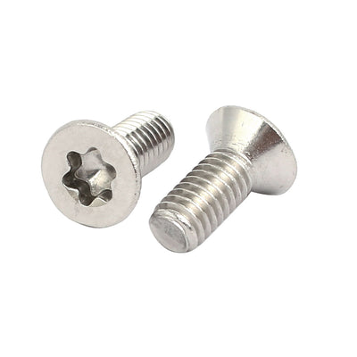 Harfington M4x10mm 304 Stainless Steel Flat Head Torx Drive Type Screw Silver Tone 40pcs