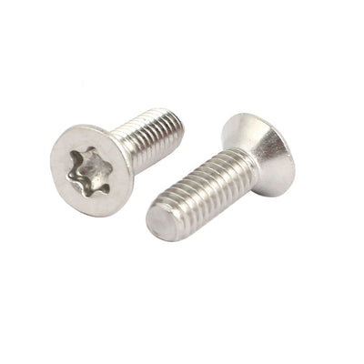 Harfington M4x12mm 304 Stainless Steel Flat Head Torx Drive Type Screw Silver Tone 50pcs