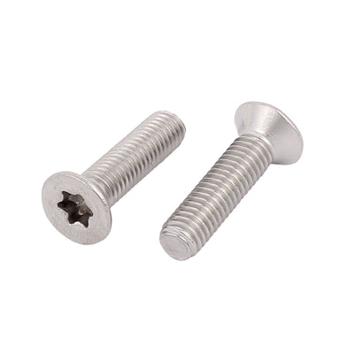 Harfington M5x20mm 304 Stainless Steel Fully Thread Flat Head Torx Screws Fasteners 10pcs