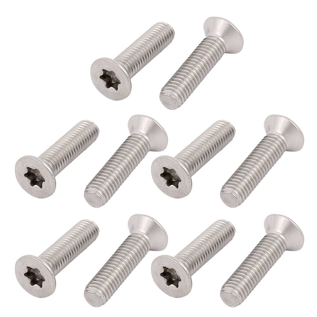 Harfington M5x20mm 304 Stainless Steel Fully Thread Flat Head Torx Screws Fasteners 10pcs