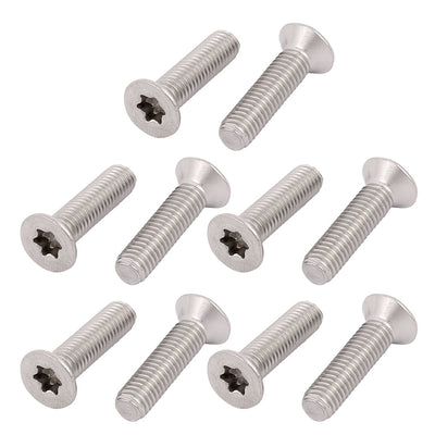 Harfington M5x20mm 304 Stainless Steel Fully Thread Flat Head Torx Screws Fasteners 10pcs