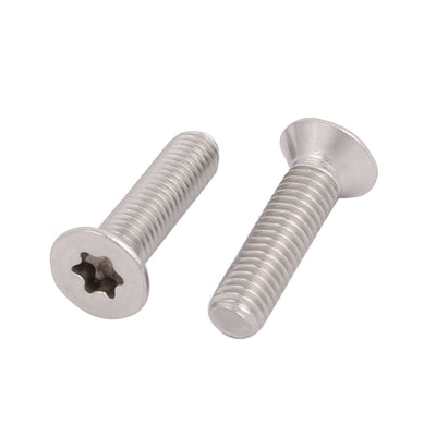 Harfington M5x20mm 304 Stainless Steel Fully Thread Flat Head Torx Screws Fasteners 40pcs