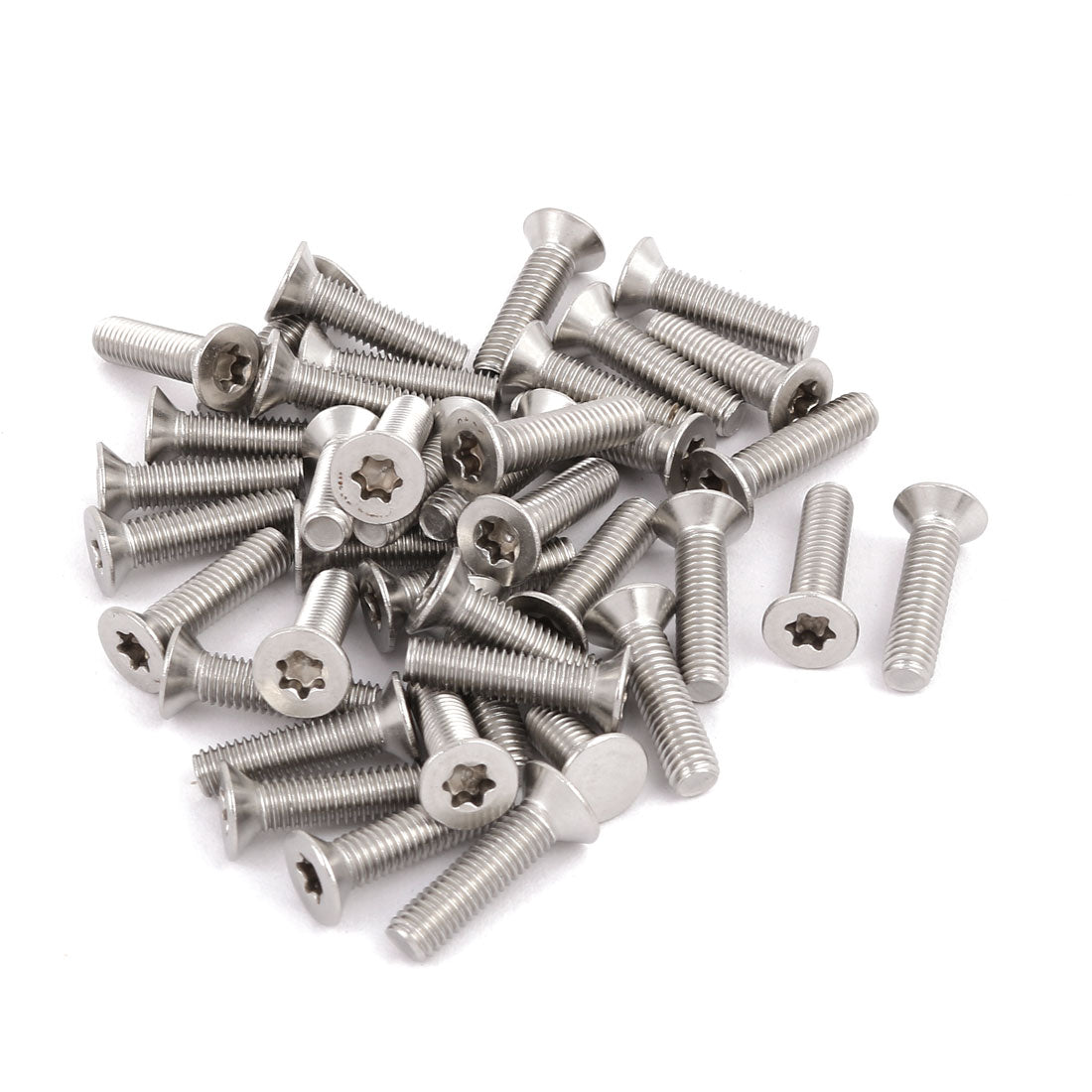 Harfington M5x20mm 304 Stainless Steel Fully Thread Flat Head Torx Screws Fasteners 40pcs