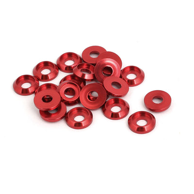 Harfington M3 Aluminum Alloy Fender Bumper Engine Dress Up Washer Red 20pcs