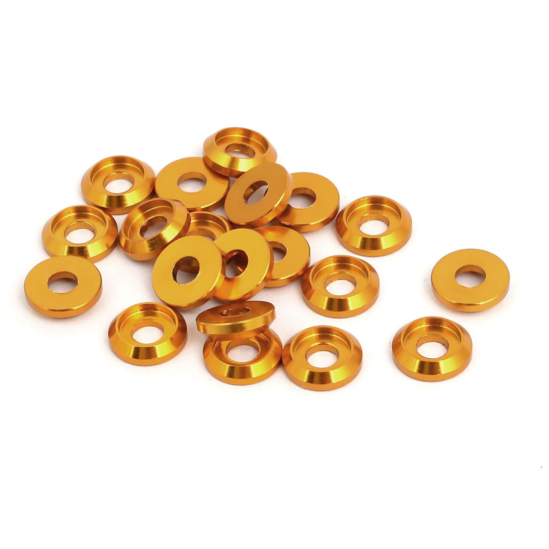 Harfington M3 Aluminum Alloy Fender Bumper Engine Dress Up Washer Gold Tone 20pcs